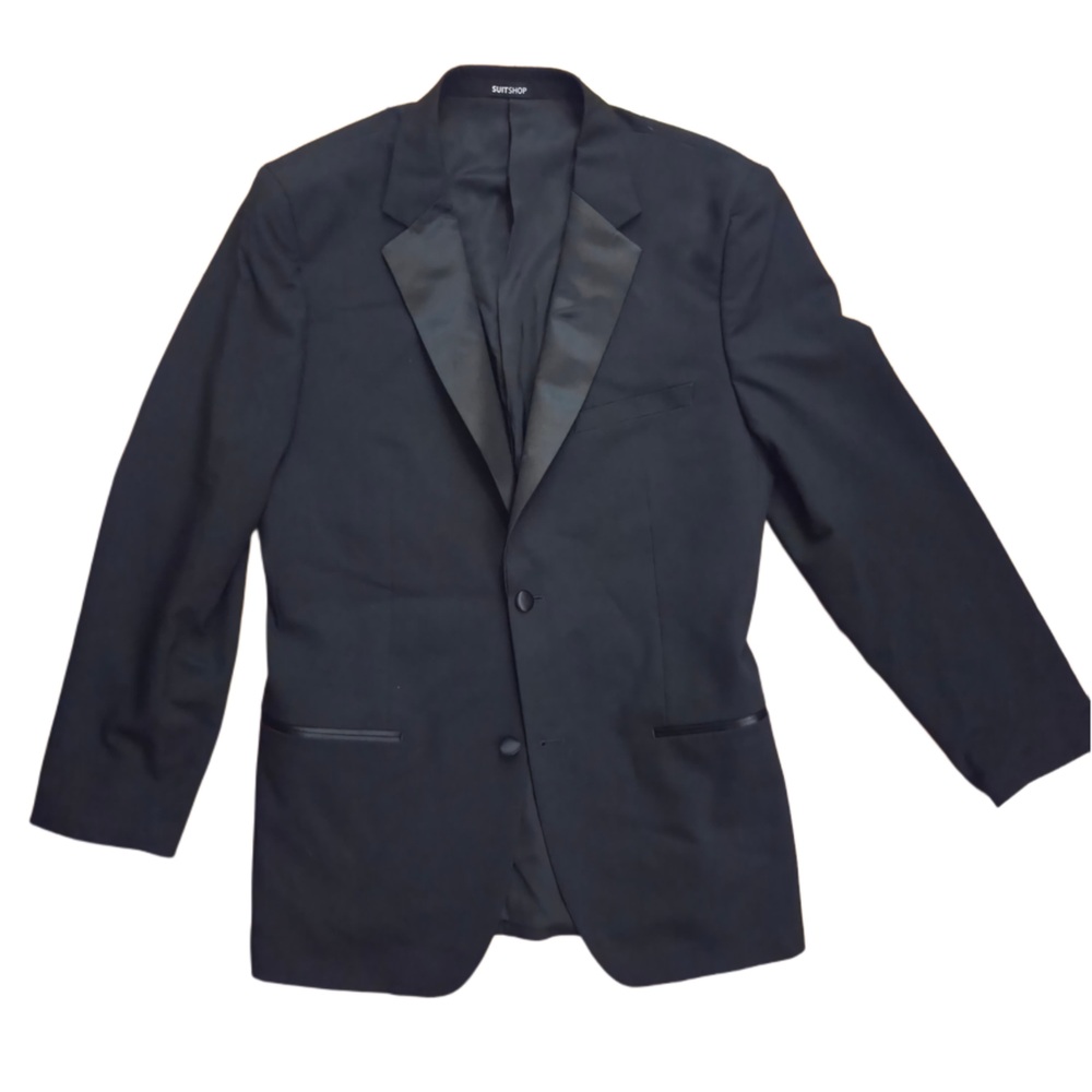 Banana Republic Classic Two Buttton Tuxedo Black Blazer Matching Slim Cut Pants!